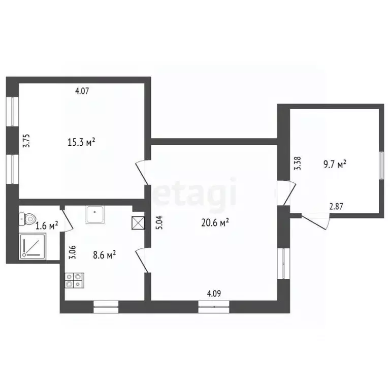 2-к кв. Калининградская область, Зеленоградск пер. 3-й Московский, 4 ... - Фото 2