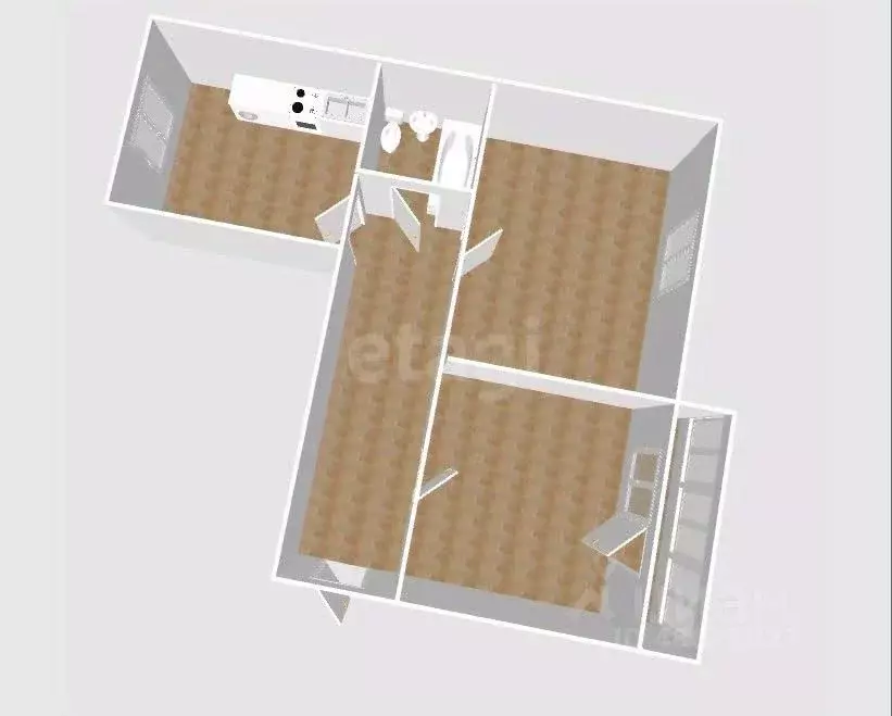 3-к кв. Сахалинская область, Долинск Сахалинская ул., 10 (69.6 м) - Фото 2