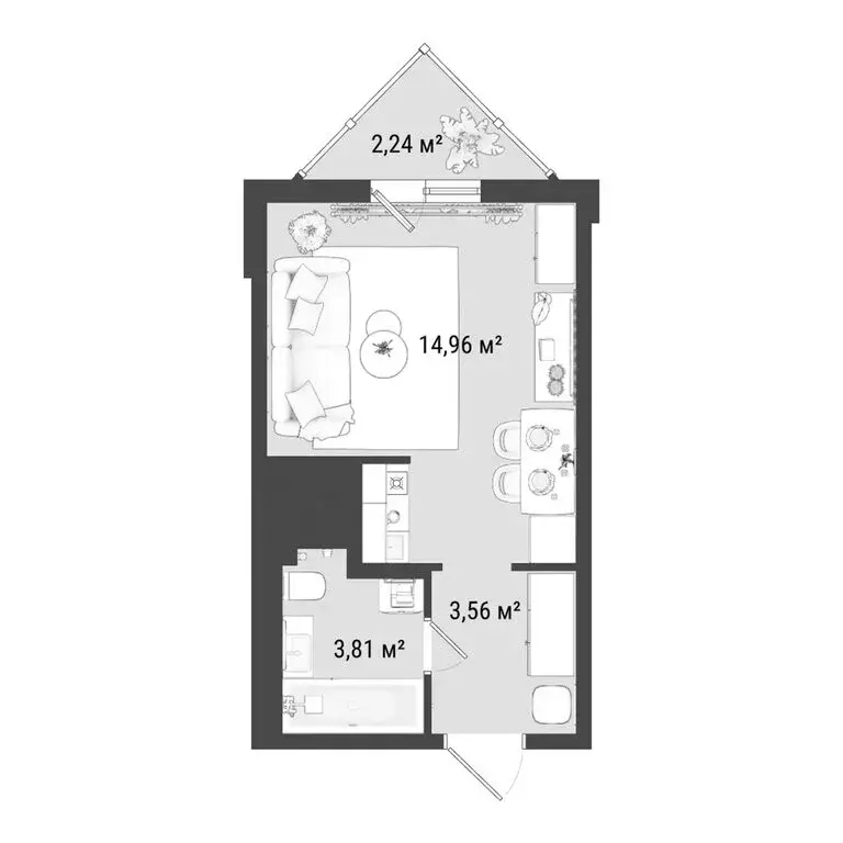 Квартира-студия: Мурино, улица Шувалова, 34 (23.2 м) - Фото 0
