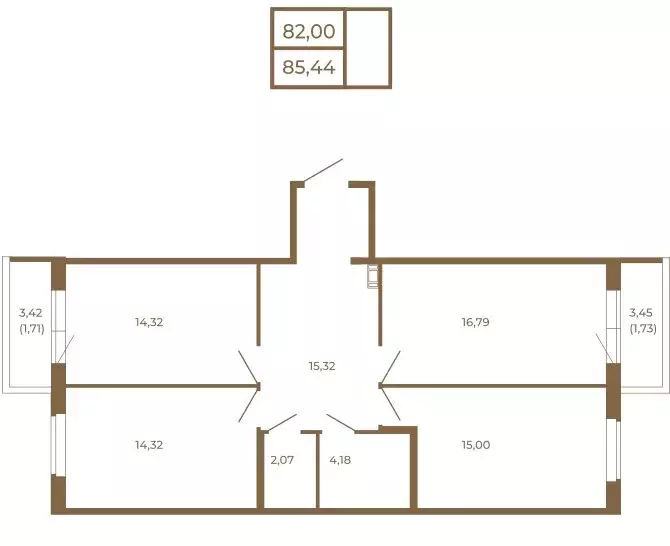 3-комнатная квартира: Сертолово, ЖК Новая История (85.44 м) - Фото 2