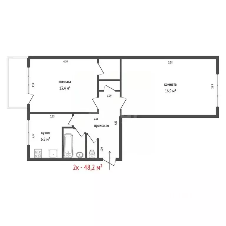 2-к кв. Свердловская область, Верхняя Пышма ул. Уральских Рабочих, 37 ... - Фото 2