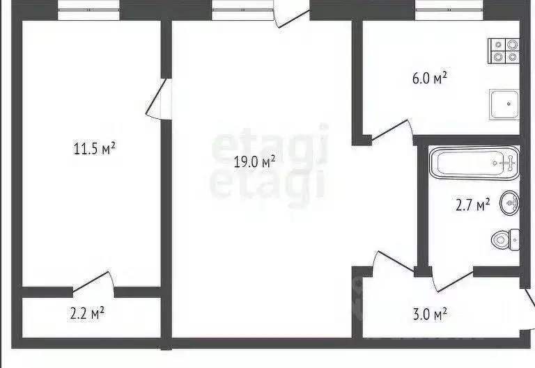 2-к кв. Удмуртия, Ижевск Квартальный проезд, 84 (45.9 м) - Фото 1