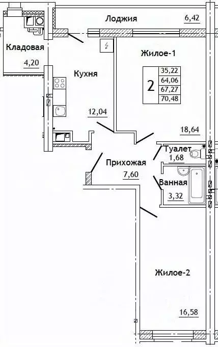 2-к кв. Смоленская область, Смоленский муниципальный округ, д. ... - Фото 0