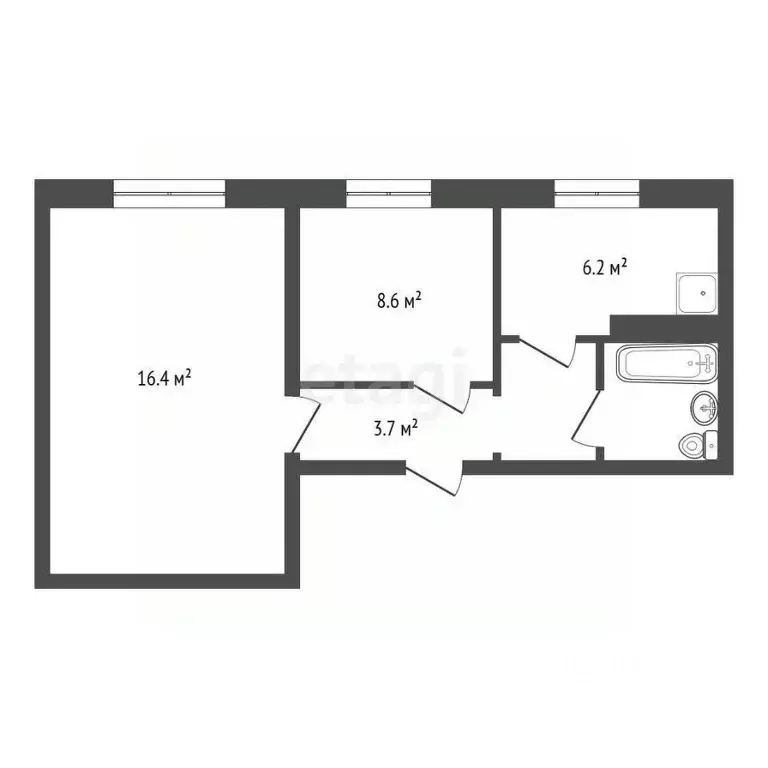 2-к кв. Красноярский край, Красноярск ул. 26 Бакинских Комиссаров, 9 ... - Фото 2