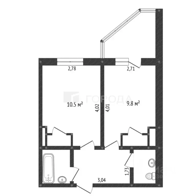2-к кв. Кемеровская область, Новокузнецк ул. Белана, 1 (39.3 м) - Фото 2