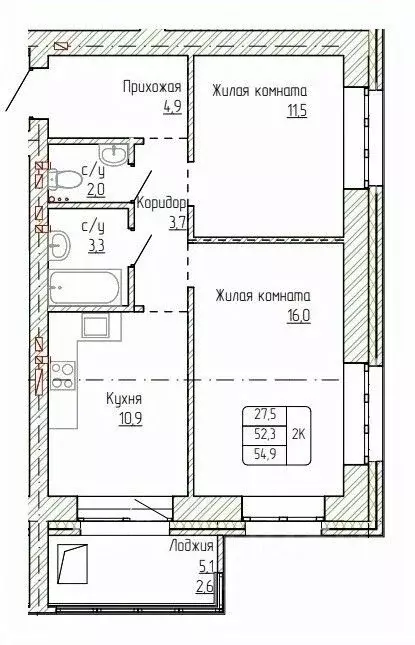 2-к кв. Алтайский край, Новоалтайск ул. Титова, 6 (54.9 м) - Фото 0