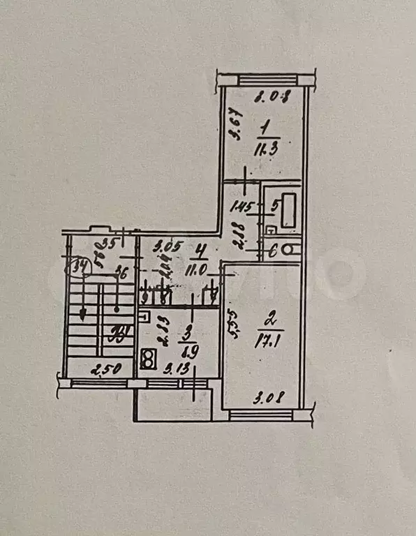 2-к. квартира, 54,8 м, 2/5 эт. - Фото 0