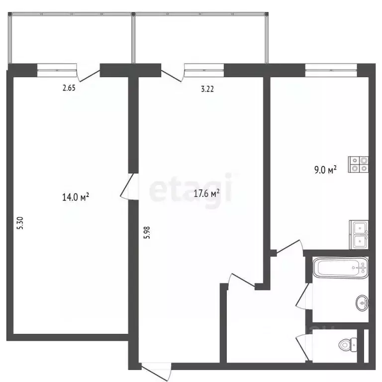 2-к кв. Москва Нахимовский просп., 25К2 (47.0 м) - Фото 2