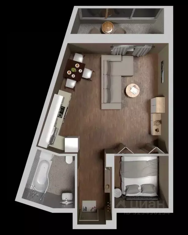 Студия Свердловская область, Екатеринбург Уктус жилрайон, Светлый мкр, ... - Фото 2