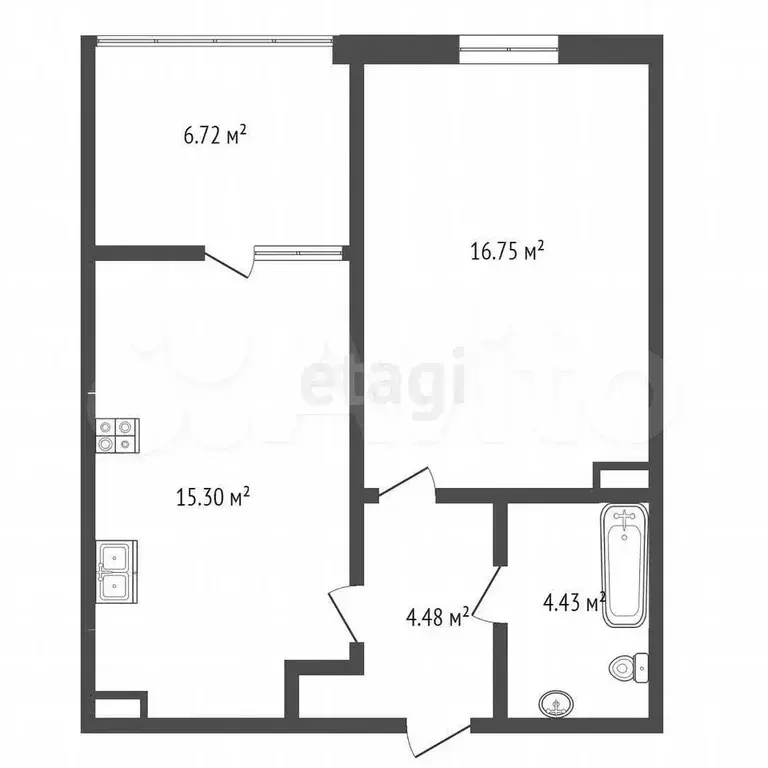 Квартира-студия, 47,7 м, 18/23 эт. - Фото 0