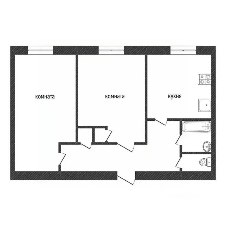 2-к кв. Ленинградская область, Кириши ул. Строителей, 2 (48.0 м) - Фото 1