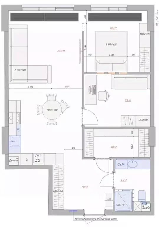 2-к кв. Москва Мытная ул., 40к2 (66.7 м) - Фото 2