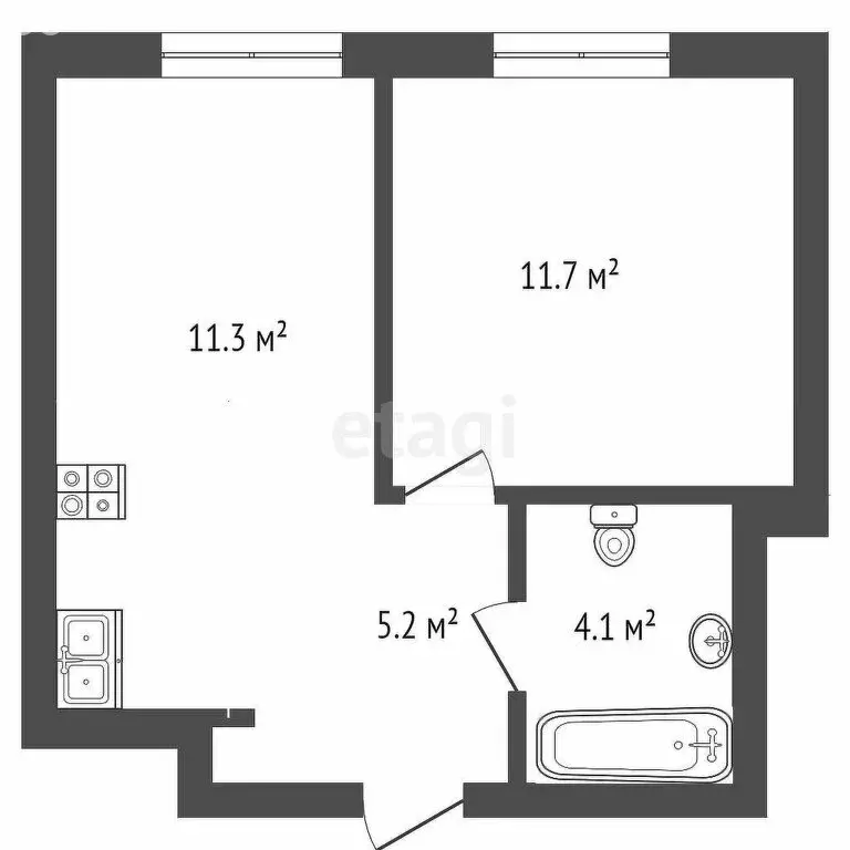 1-комнатная квартира: Тюмень, улица Республики, 204к7 (32.3 м) - Фото 0