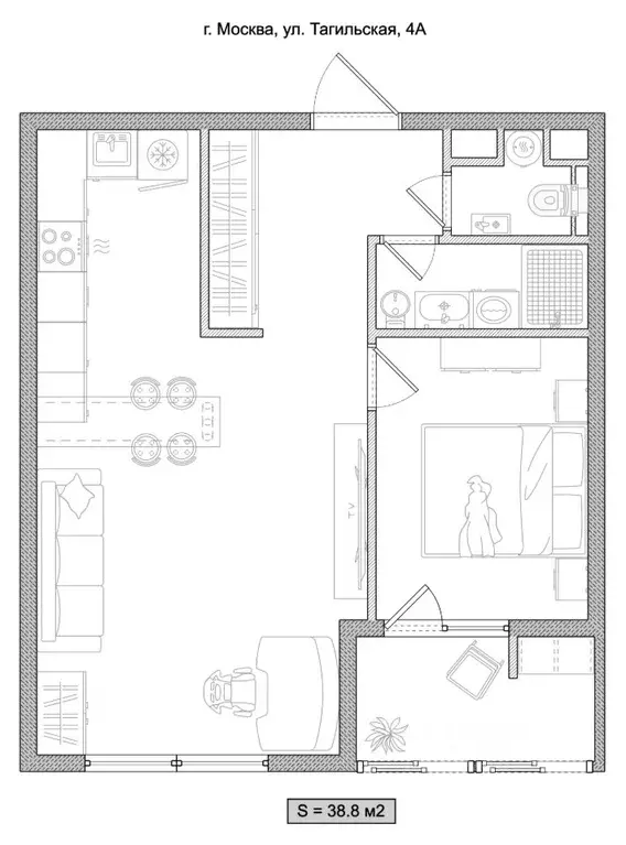 1-к кв. Москва Тагильская ул., 4А (38.8 м) - Фото 2