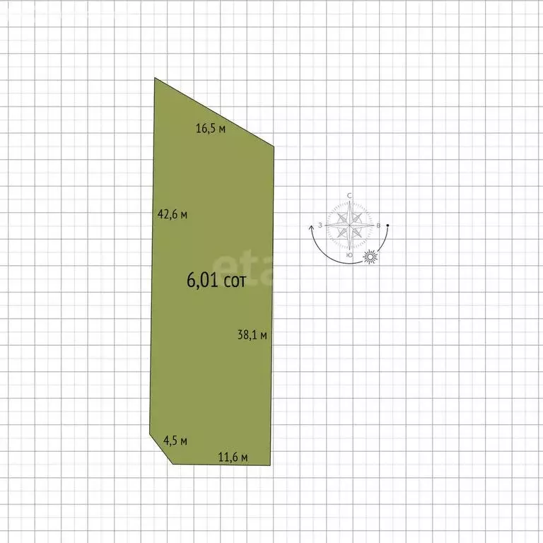 Участок в Северный, улица Мира (6.01 м) - Фото 1
