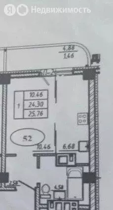 Квартира-студия: Омск, улица Б.Г. Шаронова, 29 (25.76 м) - Фото 1