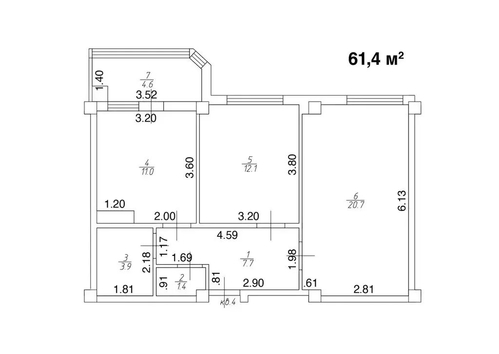 2-комнатная квартира: Ессентуки, улица Шмидта, 80/2с (61.4 м) - Фото 0