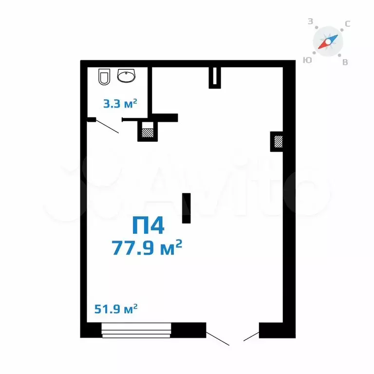 Помещение для бизнеса в ЖК  2Д Федосеенко , 55.2 м - Фото 0