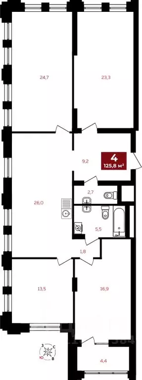 4-к кв. Свердловская область, Екатеринбург Южный жилрайон, Квартал ... - Фото 1