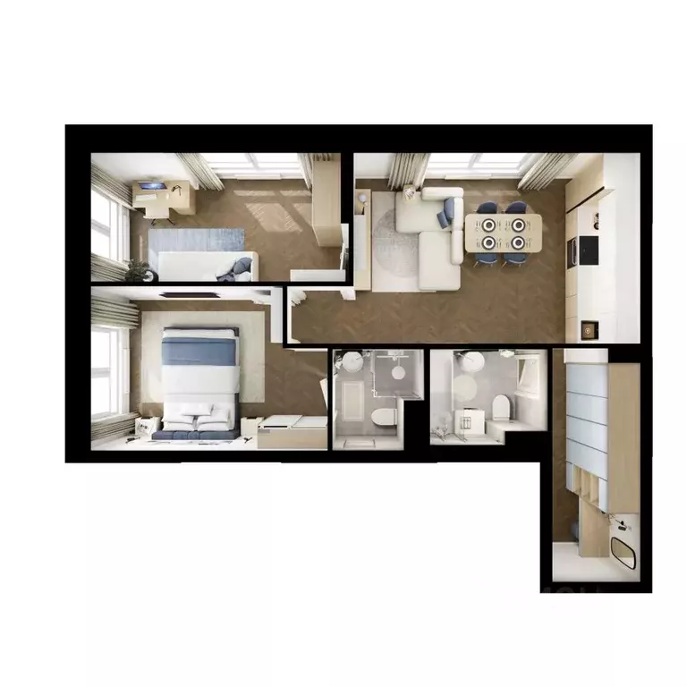 2-к кв. Нижегородская область, Нижний Новгород д. Утечино, Савин Парк ... - Фото 2