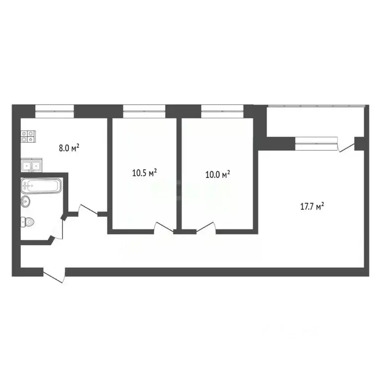 3-к кв. Тюменская область, Тюмень ул. Червишевский Тракт, 15/2 (62.2 ... - Фото 1