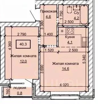 2-к кв. Алтайский край, Барнаул ул. Анатолия (40.3 м) - Фото 0