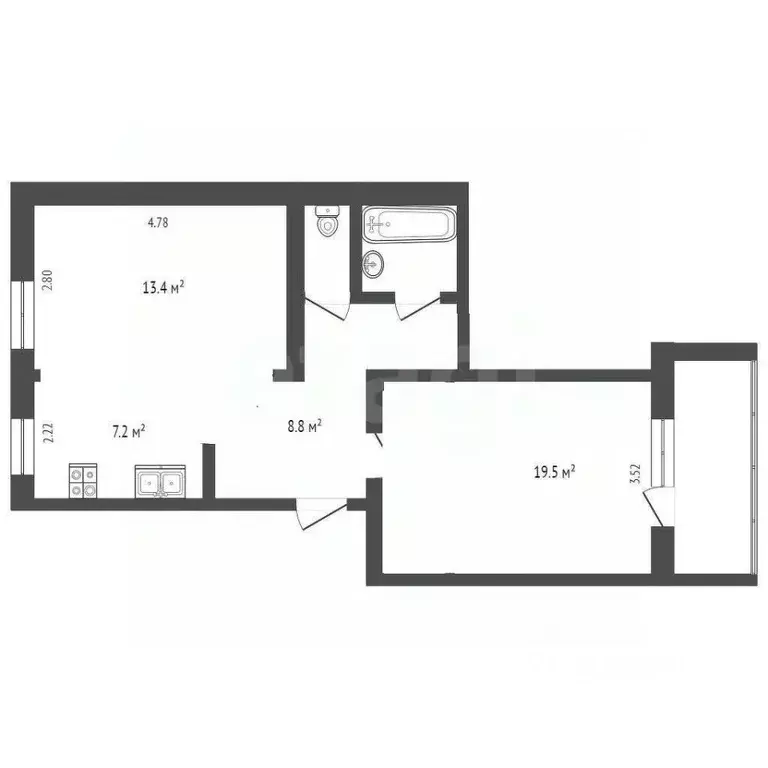 2-к кв. Вологодская область, Вологда Ленинградская ул., 77А (44.0 м) - Фото 2