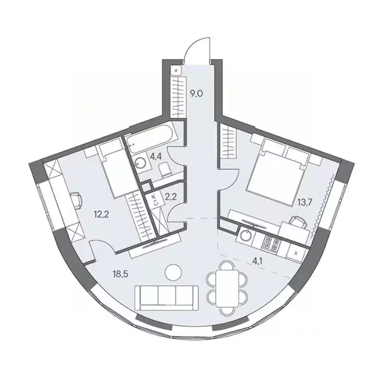 3-к кв. Москва ш. Боровское (дублер) (64.6 м) - Фото 0