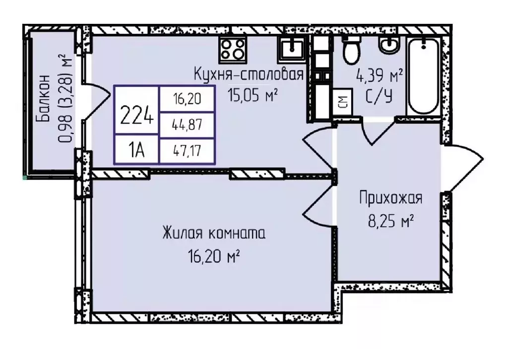 1-к кв. Удмуртия, Ижевск ул. Героя России Ильфата Закирова, 20А (47.32 ... - Фото 0