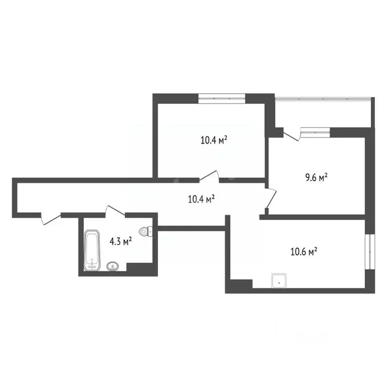2-к кв. Красноярский край, Красноярск ул. Алексеева, 46 (44.7 м) - Фото 2