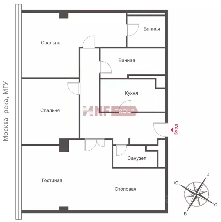 3-к кв. Москва наб. Пресненская, 6с2 (131.6 м) - Фото 2
