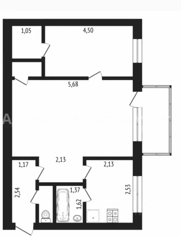 2-к кв. тюменская область, тюмень тульская ул, 7 (43.4 м) - Фото 0