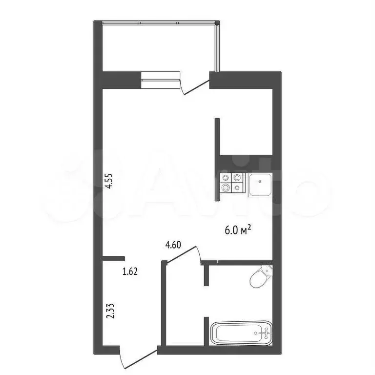 Квартира-студия, 30,1 м, 6/17 эт. - Фото 0