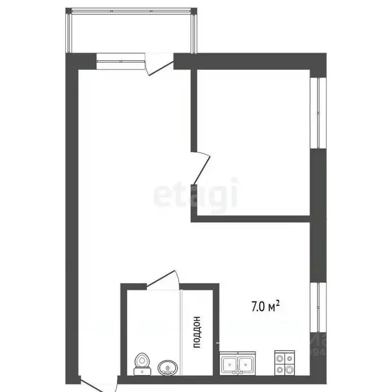 2-к кв. Свердловская область, Талица ул. Кузнецова, 94 (43.5 м) - Фото 1