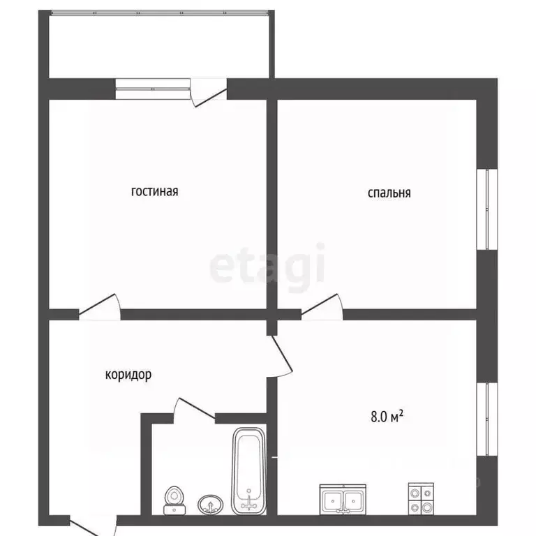 2-к кв. Саратовская область, Балашов ул. 50 лет ВЛКСМ, 5 (40.2 м) - Фото 1