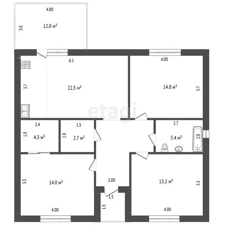 Дом в село Хохлово, микрорайон Хохлово-68 (110 м) - Фото 1