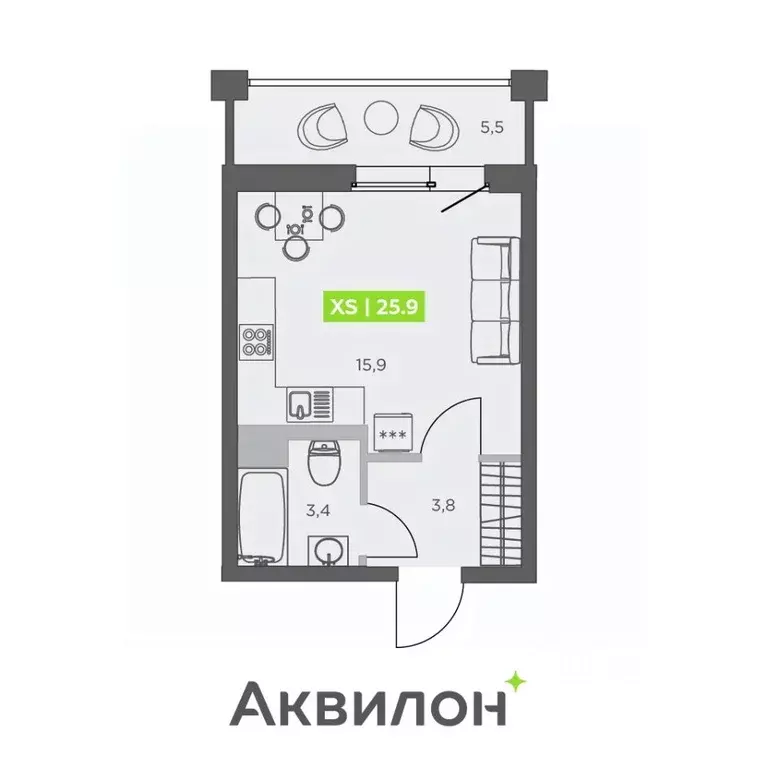 Студия Санкт-Петербург бул. Головнина, 4 (25.9 м) - Фото 0