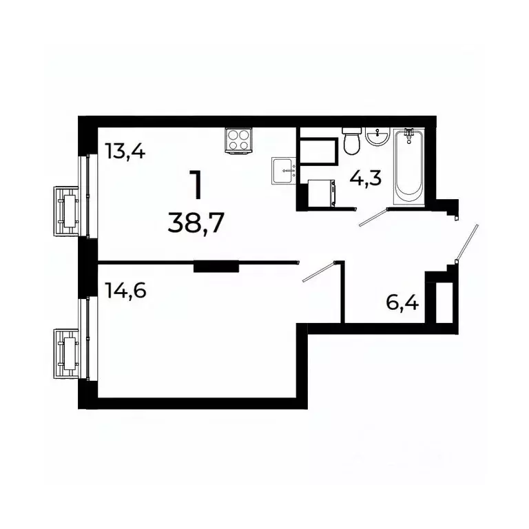 1-к кв. Нижегородская область, Нижний Новгород ул. Коперника, 15 (38.7 ... - Фото 0