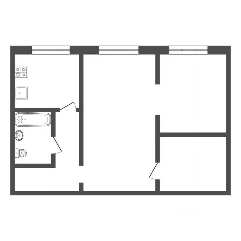 2-к кв. Тульская область, Щекинский район, Первомайский городское ... - Фото 2