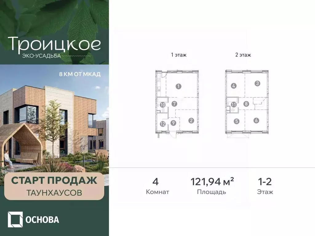 Таунхаус в Московская область, Мытищи городской округ, с. Троицкое 2 ... - Фото 1