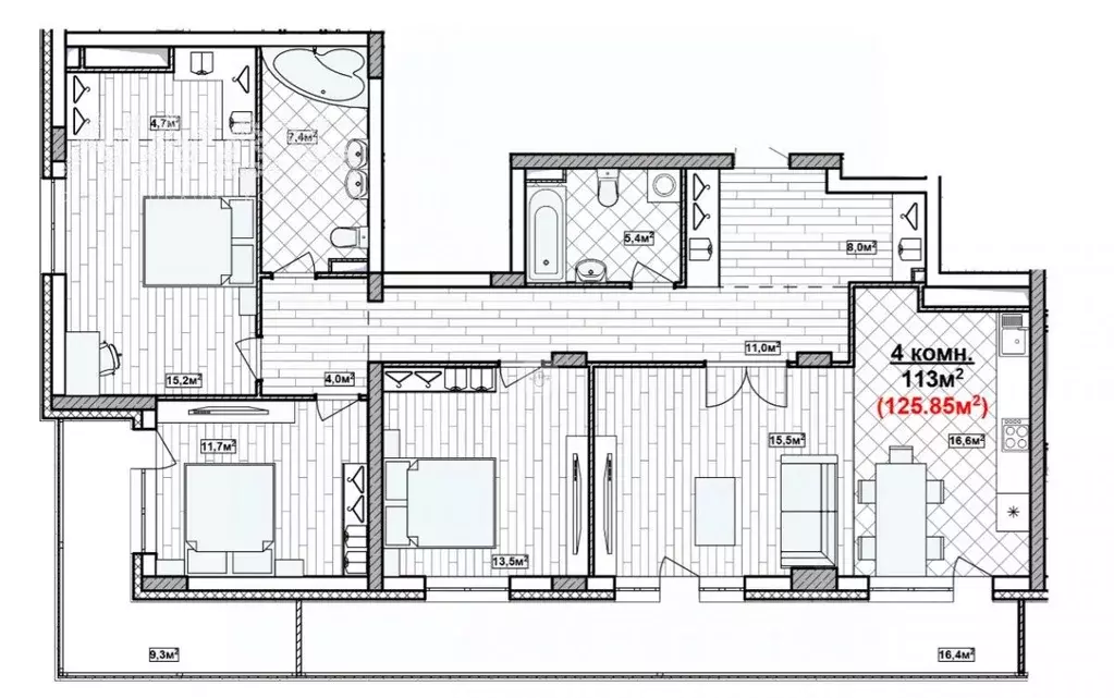 4-к кв. Нижегородская область, Нижний Новгород ул. Александра Хохлова, ... - Фото 2
