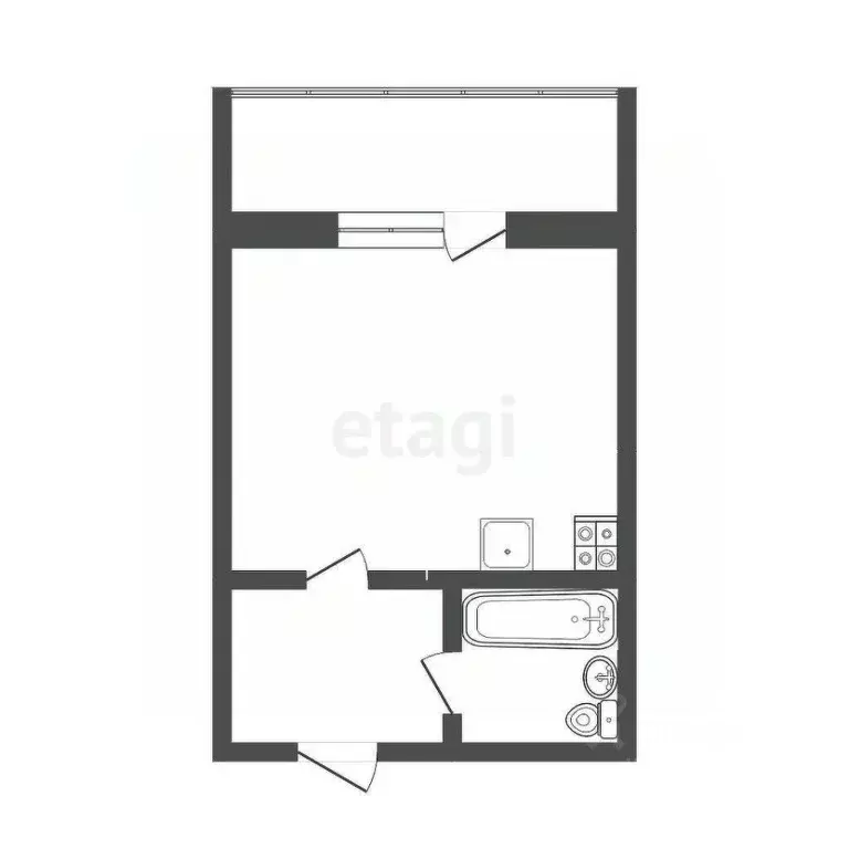 1-к кв. Тюменская область, Тюмень ул. Бабарынка, 20а (15.8 м) - Фото 0