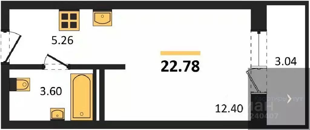 Студия Воронежская область, с. Новая Усмань  (22.78 м) - Фото 0