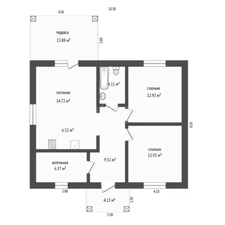 Дом в Тюменская область, Тюменский муниципальный округ, д. Криводанова ... - Фото 2