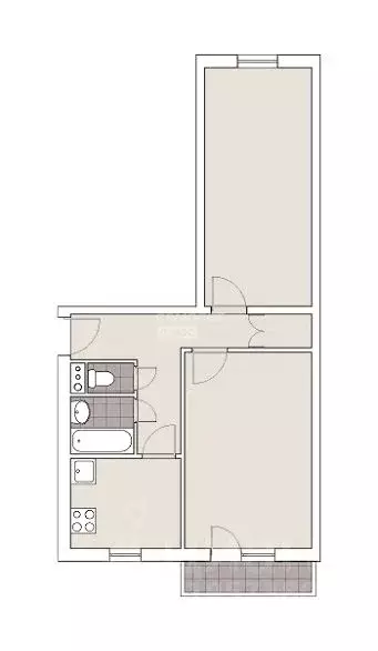 2-к кв. Томская область, Томск ул. Смирнова, 38/2 (47.0 м) - Фото 2