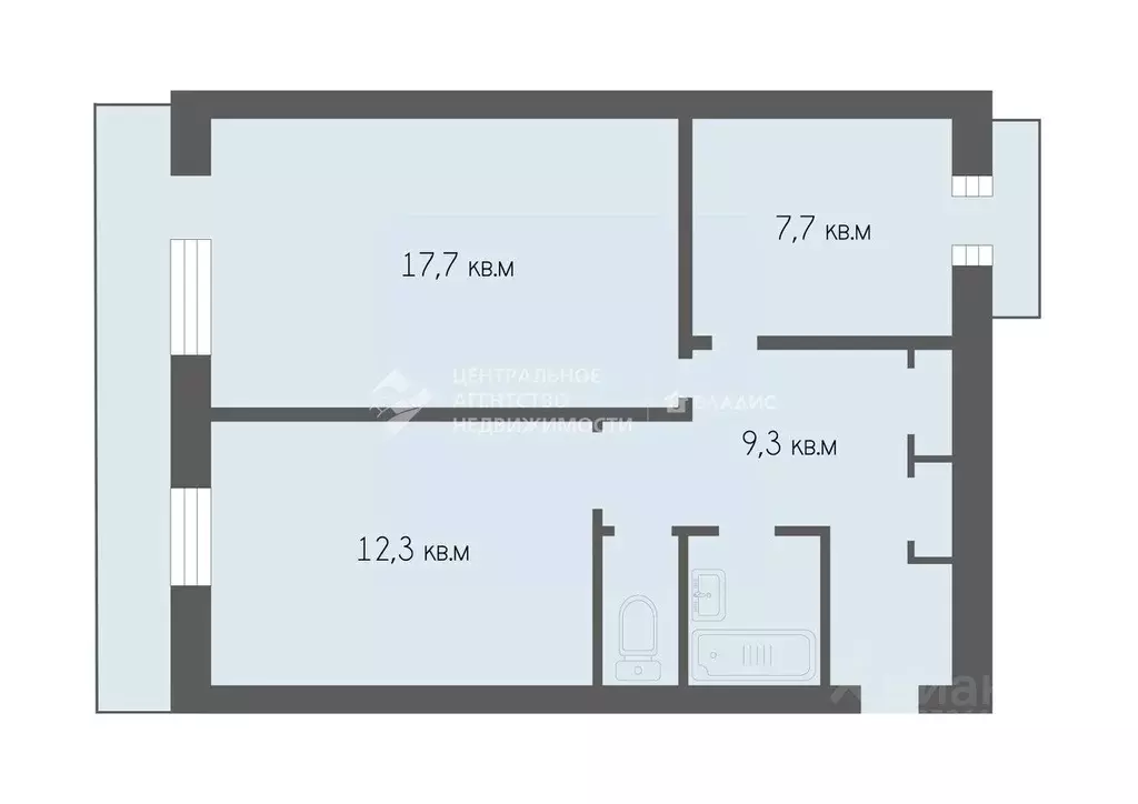 2-к кв. Рязанская область, Рязань Касимовское ш., 27 (51.6 м) - Фото 1