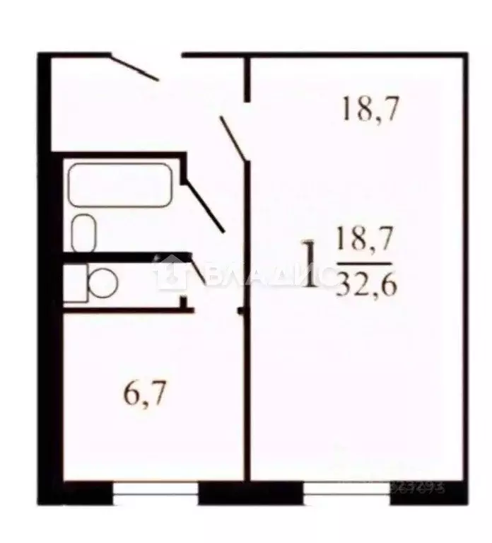 1-к кв. Москва ул. Исаковского, 24К1 (32.6 м) - Фото 1