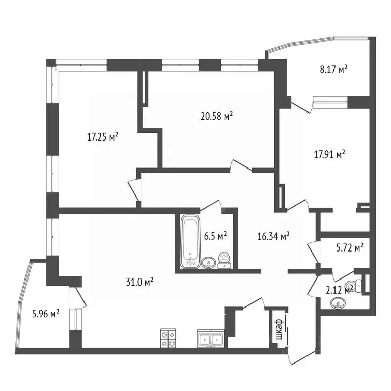4-к кв. Тюменская область, Тюмень ул. Мельникайте, 30к1 (131.9 м) - Фото 1