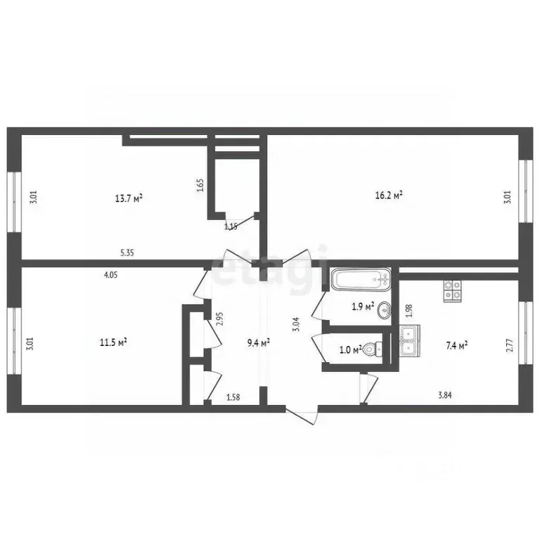 3-к кв. Калининградская область, Калининград ул. Генерала Павлова, 16 ... - Фото 1