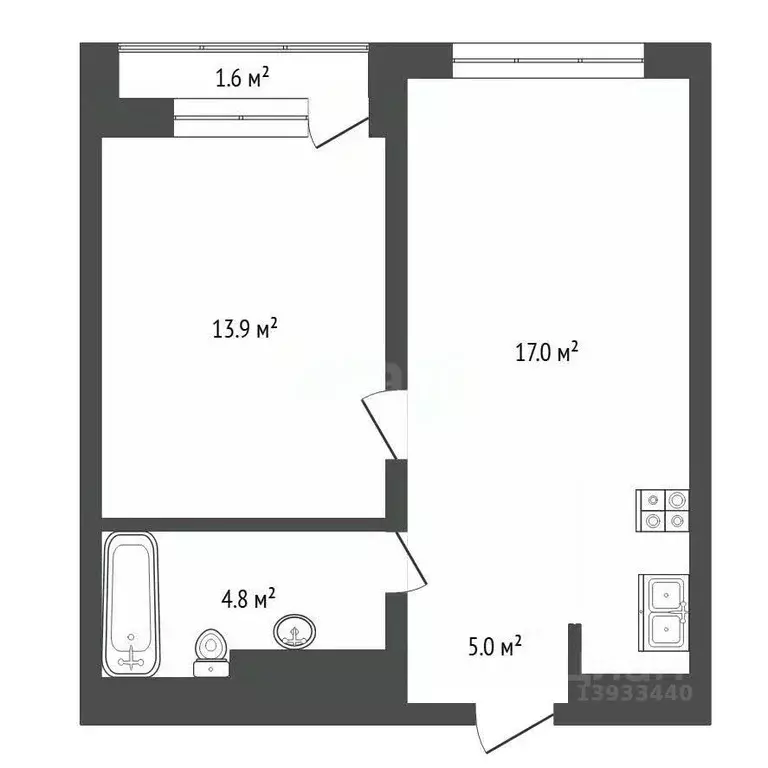 1-к кв. Тюменская область, Тюмень ул. Газовиков, 40 (42.3 м) - Фото 0